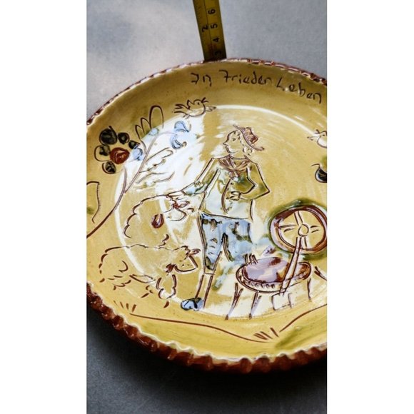 S J Pottery Redware Decorative Dishes Woman Man Animals Salesville Arkansas - Picture 8 of 16